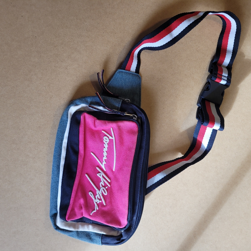 Tommy Hilfiger Vibrant Pink and  Navy Crossbody Bag